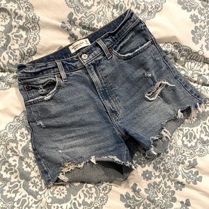 high rise 4 inch mom shorts abercrombie